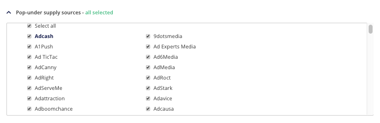 adcash pop under SSPs