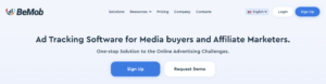 BeMob homepage - Top affiliate marketing trackers