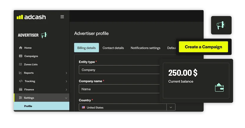 advertiser profile