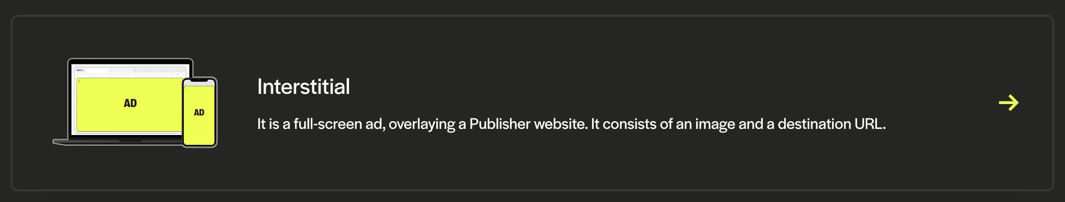 Interstitial ads selector for publishers