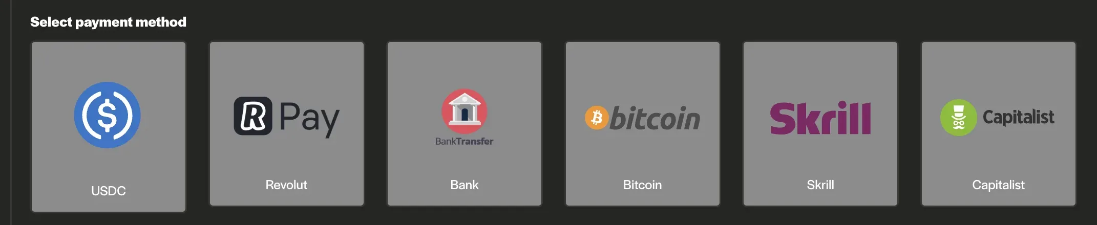 Adcash payment options for publishers