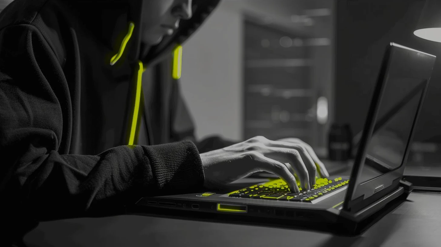 Visual of a man selling digital content online