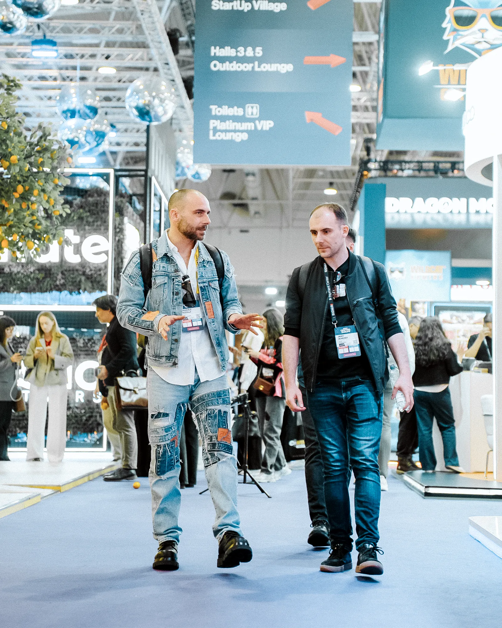 Lele and Jimmy walking at SiGMA Rome 2025