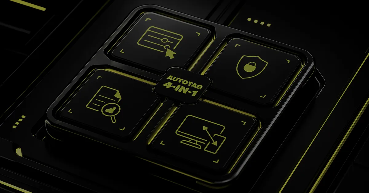 Futuristic Autotag graphics showing the 4 ad formats