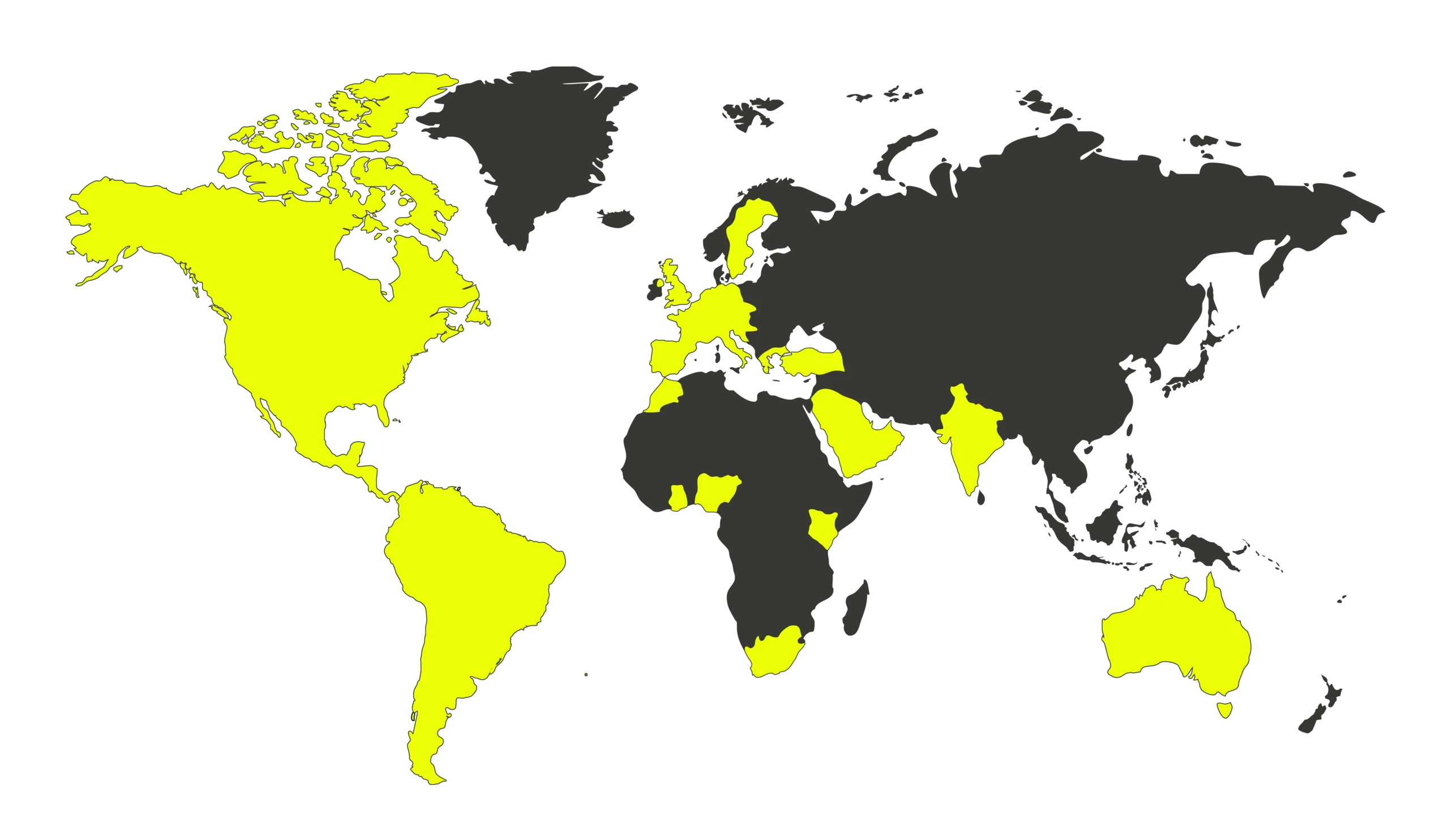 GEO map showing countries to target in the World Cup