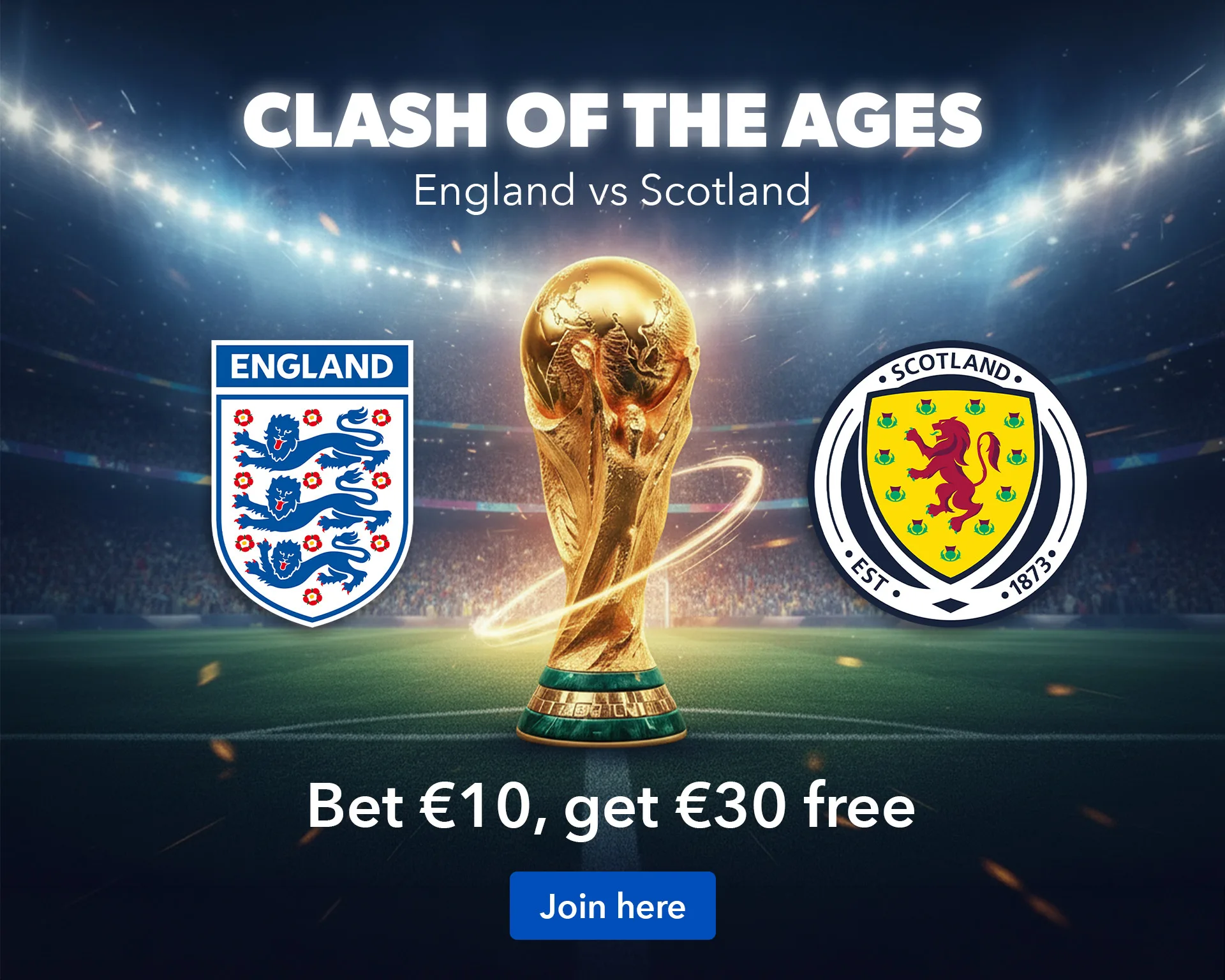 FIFA World Cup ad creative example sports betting England vs Scotland