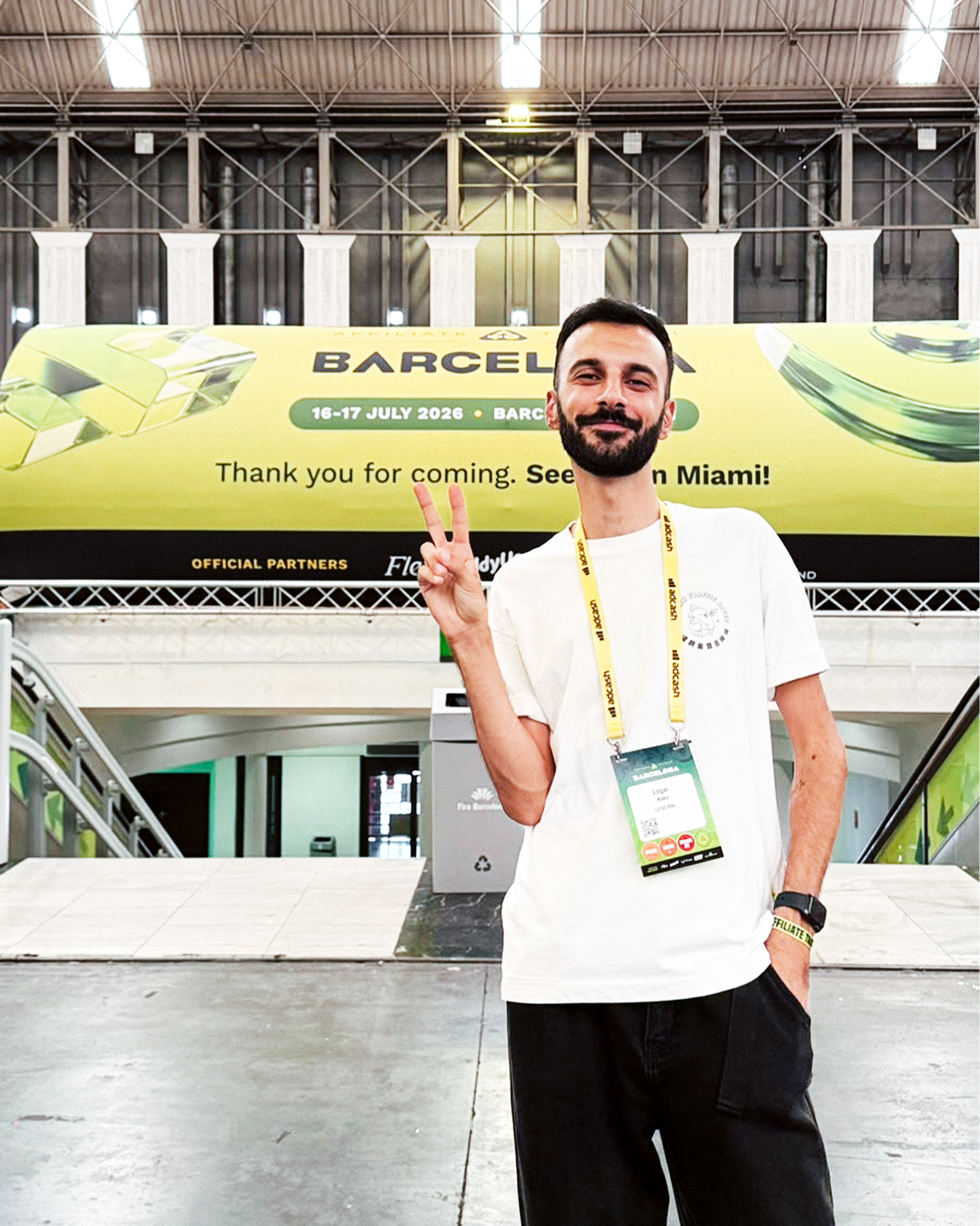 Our Key Advertiser Manager Logal enjoying the vibes of Affiliate Takeover Barcelona conference,