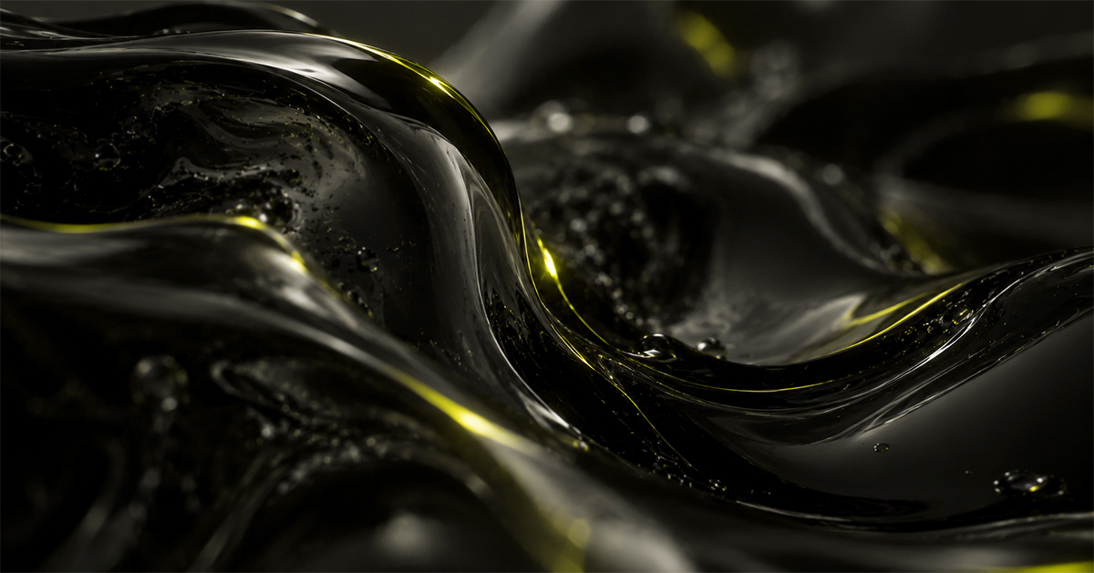 black and yellow stylised liquid waves